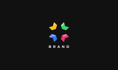 abstract arrow logo pictogram style in colorful