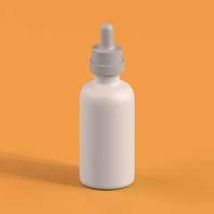 Monochrome Bottle on Orange Background, 3d Rendering