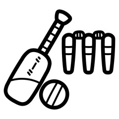 cricket line icon style