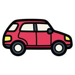 car filled outline icon style