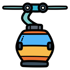 Cable car filled outline icon style