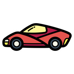 sport car filled outline icon style