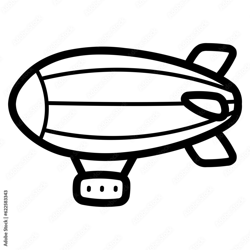 Wall mural zeppelin line icon style