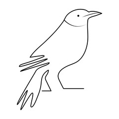 Bird single line art vector design and line art vector drawing
