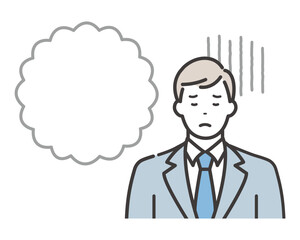 不安な表情をした若いビジネスマン