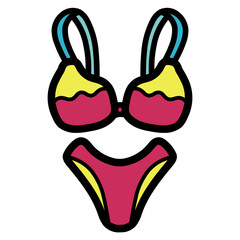 bikini filled outline icon style