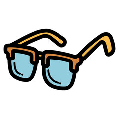 eyeglasses filled outline icon style
