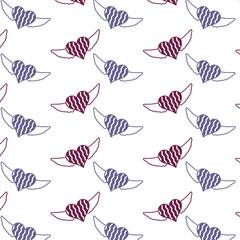 Digital png illustration of heart and wings on transparent background