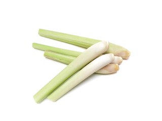 Fresh organic lemongrass isolated on a white background.	