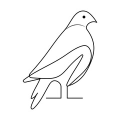 Bird single line art vector design and line art vector drawing
