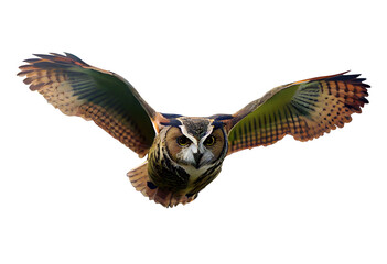 owl flying isolated on transparent background. Generative Ai