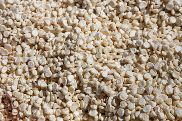 Ears of corn at a stall in the central fruit and vegetable market in Arequipa, Peru.