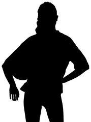 Digital png silhouette image of woman holding ball on transparent background