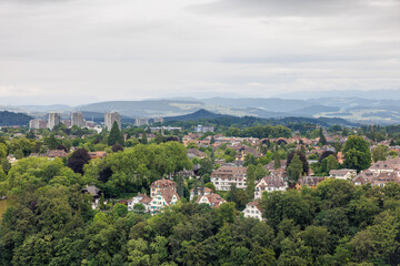 view from Berner Münster over the oldtown of Bern in summer