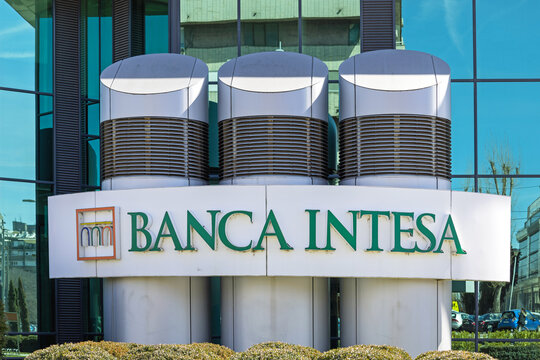 Banca Intesa Sign at Office Building