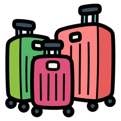 travel filled outline icon style