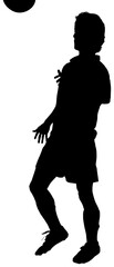 Digital png silhouette image of male football player on transparent background