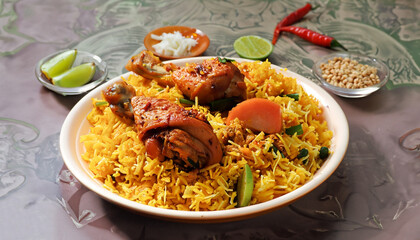 Spicy and tasty chicken biryani