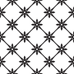 Fototapeta premium ceramic pattern, Seamless porcelain indigo decor, cute Chinaware background, black and white floral backdrop for design floor, wallpaper, tile, texture, Islamic, fabric and paper, vector illustration