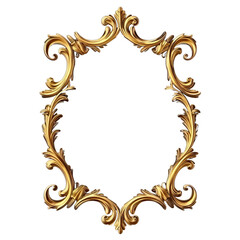 Golden picture frame baroque style. Vintage art object 5