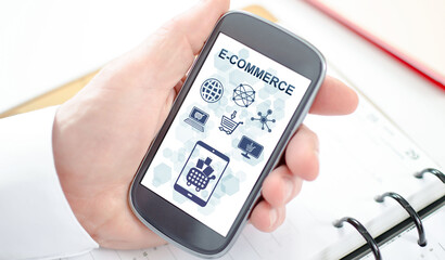 E-commerce concept on a smartphone
