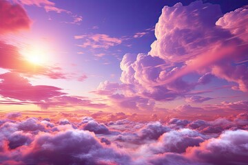 Obraz na płótnie Canvas 天からの贈り物：光り輝く雲海が織りなす穏やかな楽園 - Generative AI 5