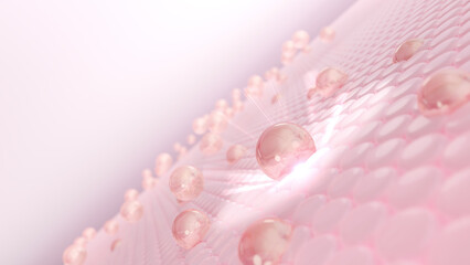 A special serum combined with essential cosmetics. Skin cell sagging is reduced by serum through the skin. moisturizing lotion for the skin Bright skin tone replaced the dark. 3D render