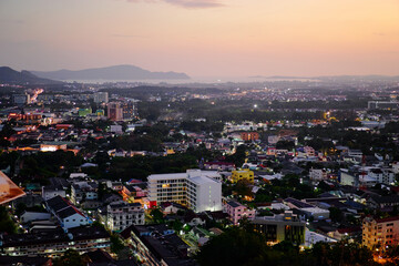 Aerial view of Phuket Town in Thailand.