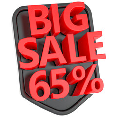 mega sale red with black 3d render