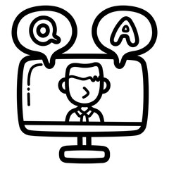 Naklejka premium video conference line icon style