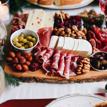 charcuterie board plating for a festive brunch