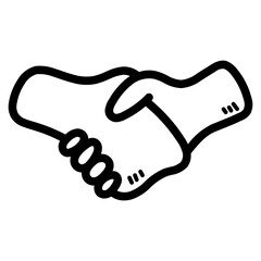 handshake line icon style