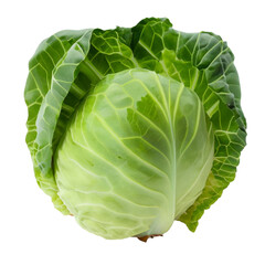 Fototapeta premium Green Cabbage On Transparent Background Ai Generated