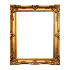 Fotobehang Antique gold frame with ornate carvings. A classic piece of art history 5 © KrisetyaStudio