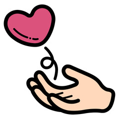 charity filled outline icon style