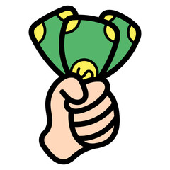 money filled outline icon style