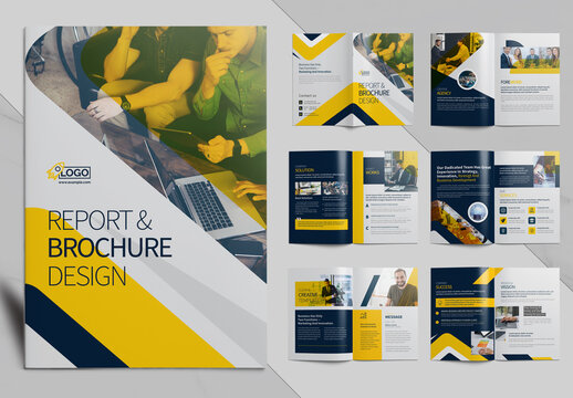Clean Multipurpose Business Brochure Template With Yellow Accents