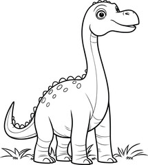 Naklejka premium Brachiosaurus coloring pages vector animals