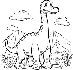 Brachiosaurus coloring pages vector animals
