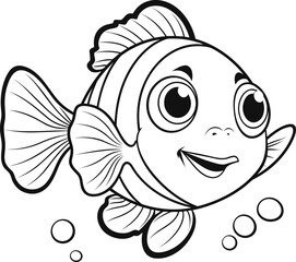 Clownfish coloring pages vector animals
