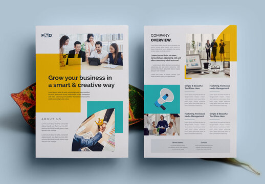 Corporate Flyer Templates With Yellow Accents