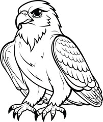 Falcon coloring pages vector animals