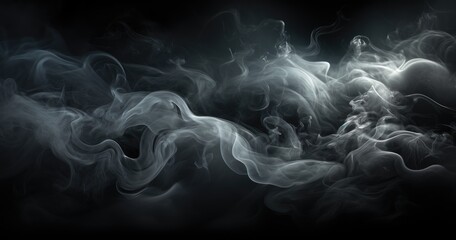 National No Smoking Day. Abstract smoke moves on a black background. Design element. Abstract texture. white smoke on black background, post-apocalyptic backdrops