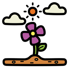 spring filled outline icon style