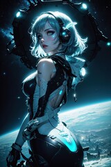 Naklejka premium cyber woman