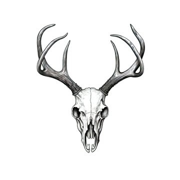 animal skull deer horn ai generated