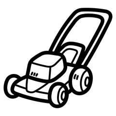 lawn mower line icon style