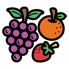 fruits filled outline icon style