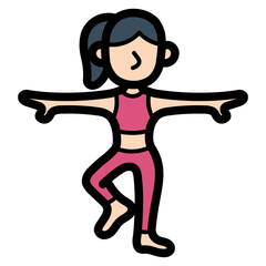 yoga filled outline icon style