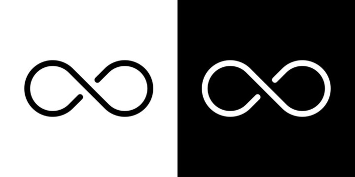 Vector illustration infinity. Isolate symbol of limitless. Icon set of eternity.